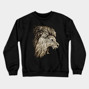 Courageous King: Lion's Fearless Spirit Embodied on Graphic Tee Crewneck Sweatshirt